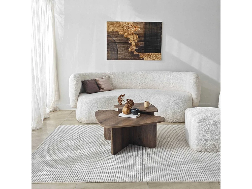 Set moderner Couchtische aus Melamin Pavel - Walnuss