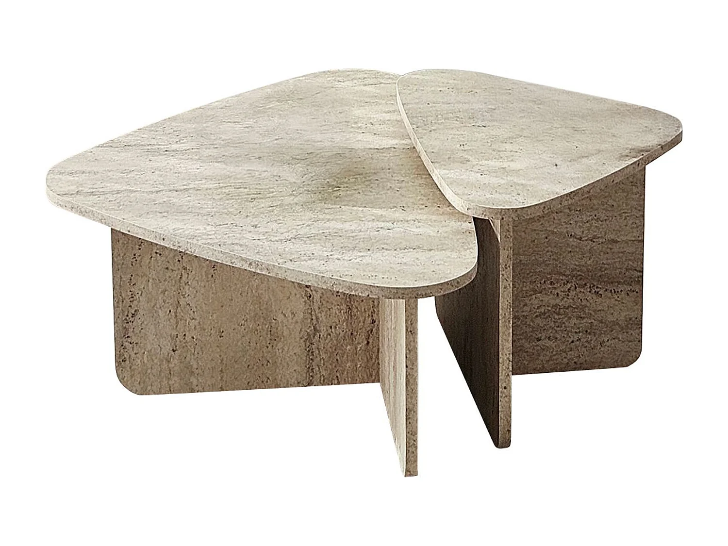 Set moderner Couchtische aus Melamin Pavel - Weiß