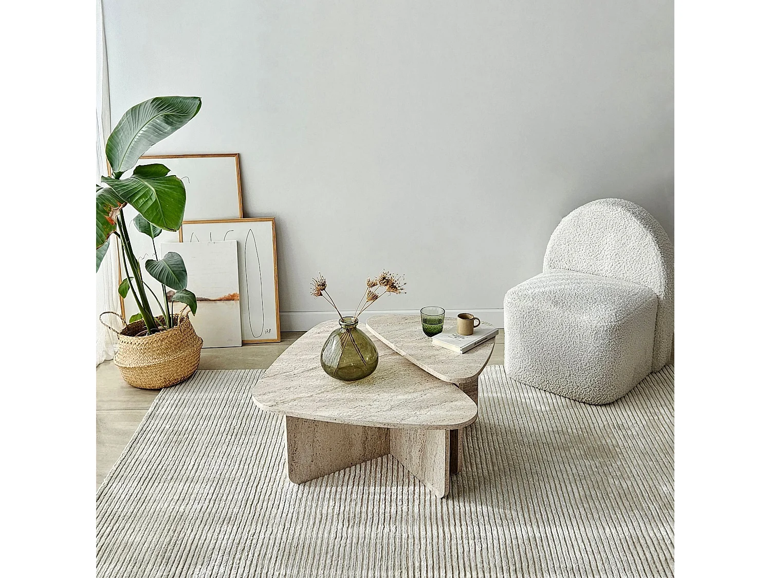 Set moderner Couchtische aus Melamin Pavel - Weiß