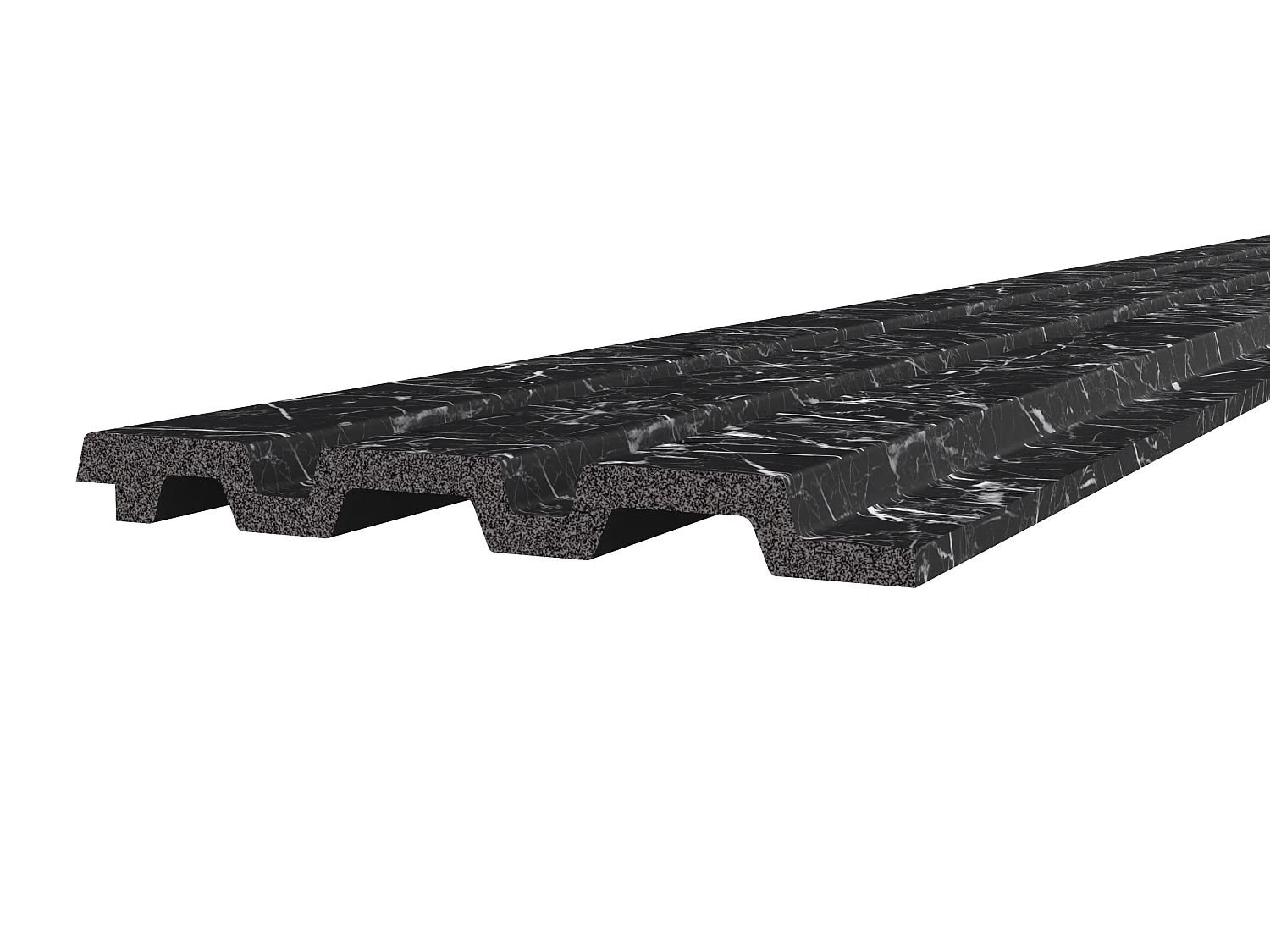 Panneau mural 3D effet strié - Finition marbre noir - Pack de 3,12 m² - Lot de 10 pièces - GALUVA