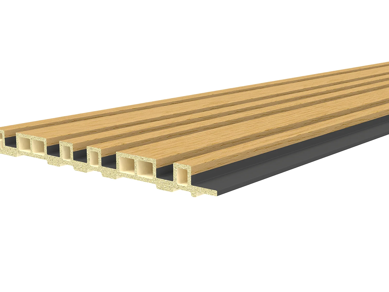 Panneau mural 3D effet strié asymétrique - Finition bois naturel clair et noir - Pack de 3,28 m² - Lot de 8 pièces - NEROZO