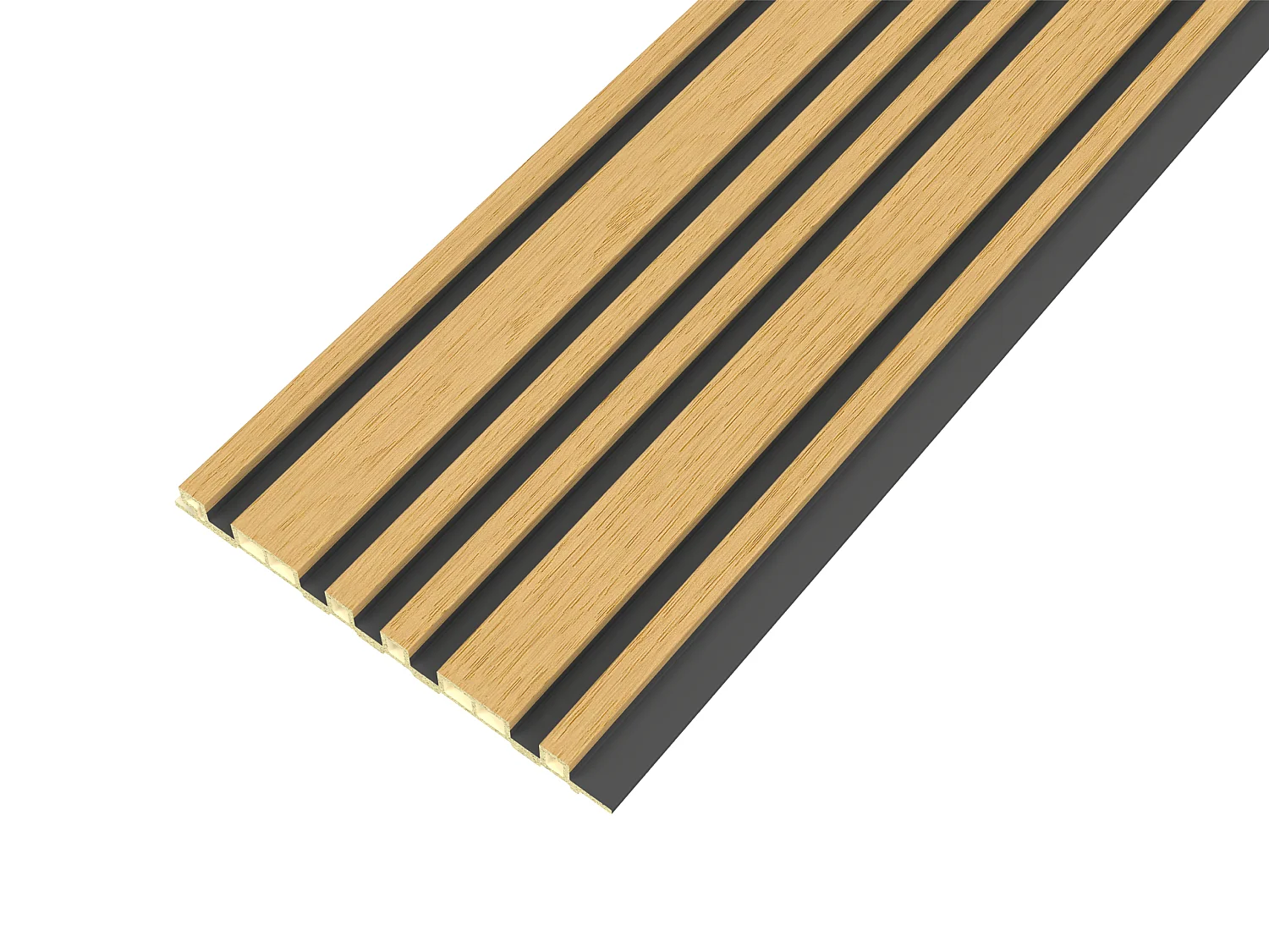 Panneau mural 3D effet strié asymétrique - Finition bois naturel clair et noir - Pack de 3,28 m² - Lot de 8 pièces - NEROZO