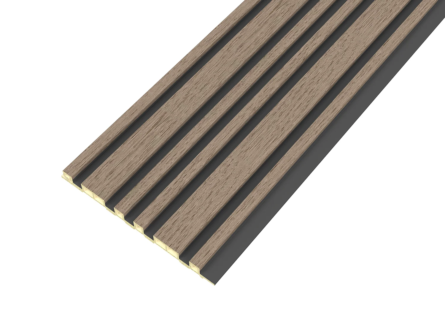 Panneau mural 3D effet strié asymétrique - Finition bois gris et noir - Pack de 3,28 m² - Lot de 8 pièces - NEROZO