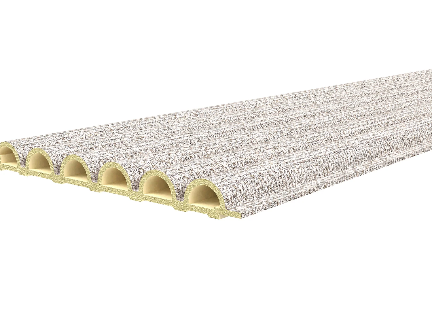 Panneau mural 3D effet tissu ondulé beige - Pack de 1,52 m² - Lot de 8 pièces - TUTIBO