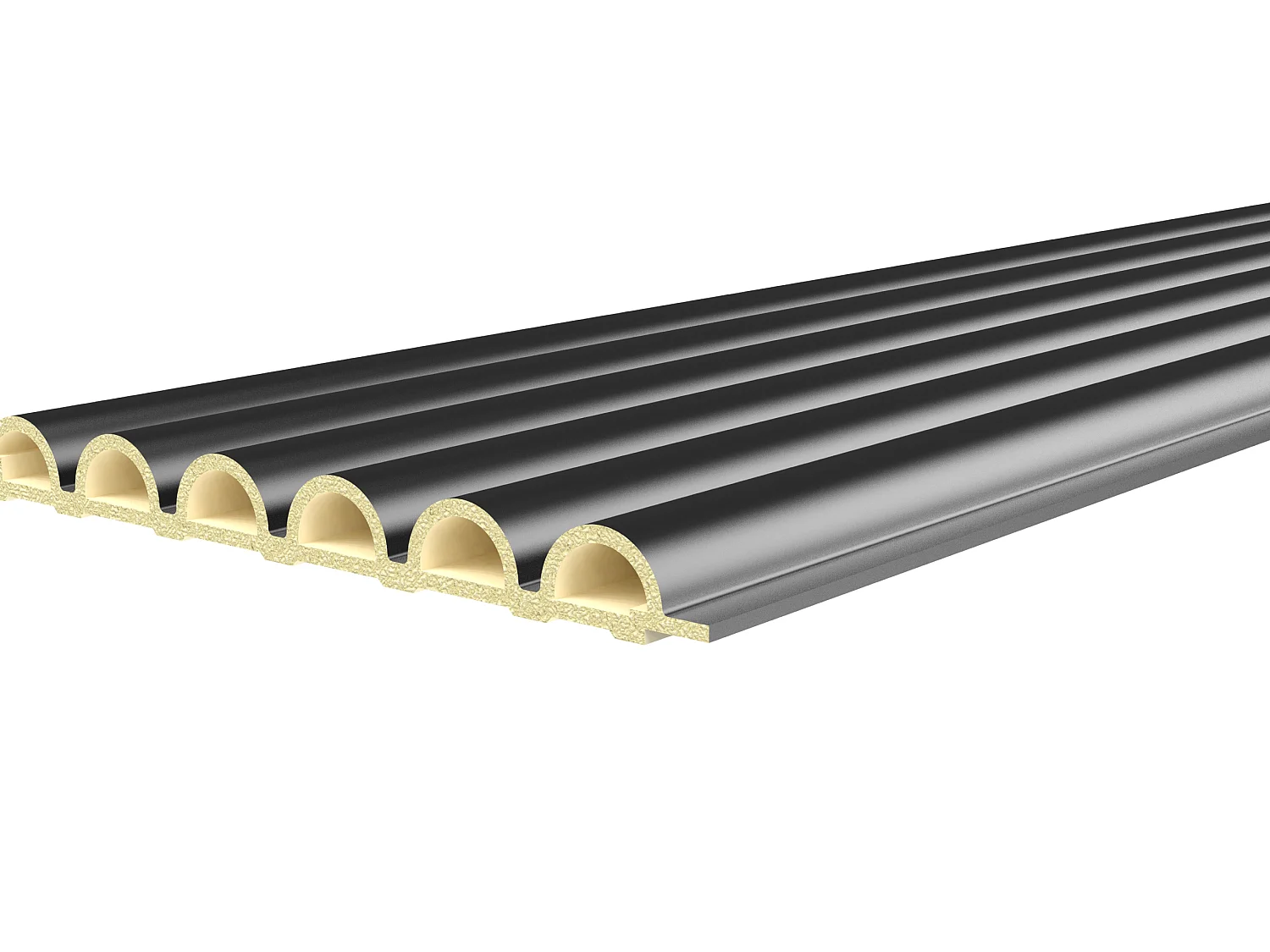 Panneau mural 3D effet métallique ondulé noir - Pack de 1,52 m² - Lot de 8 pièces - TUTIBO