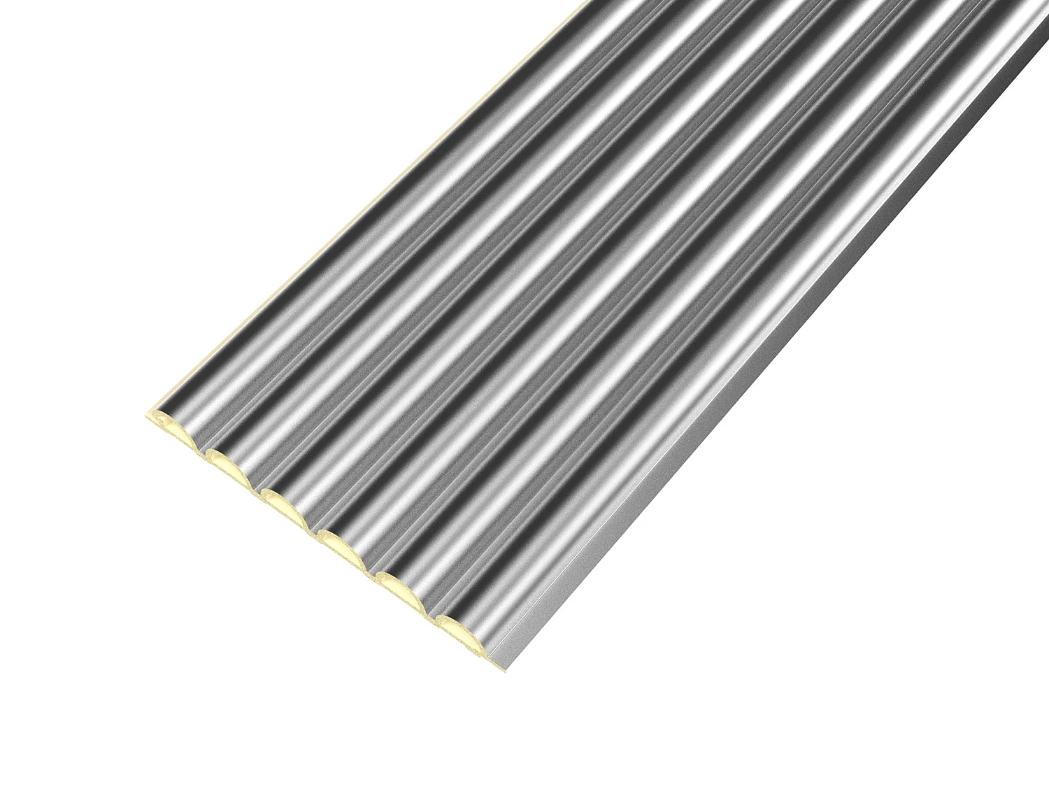 Panneau mural 3D effet métallique ondulé gris - Pack de 1,52 m² - Lot de 8 pièces - TUTIBO