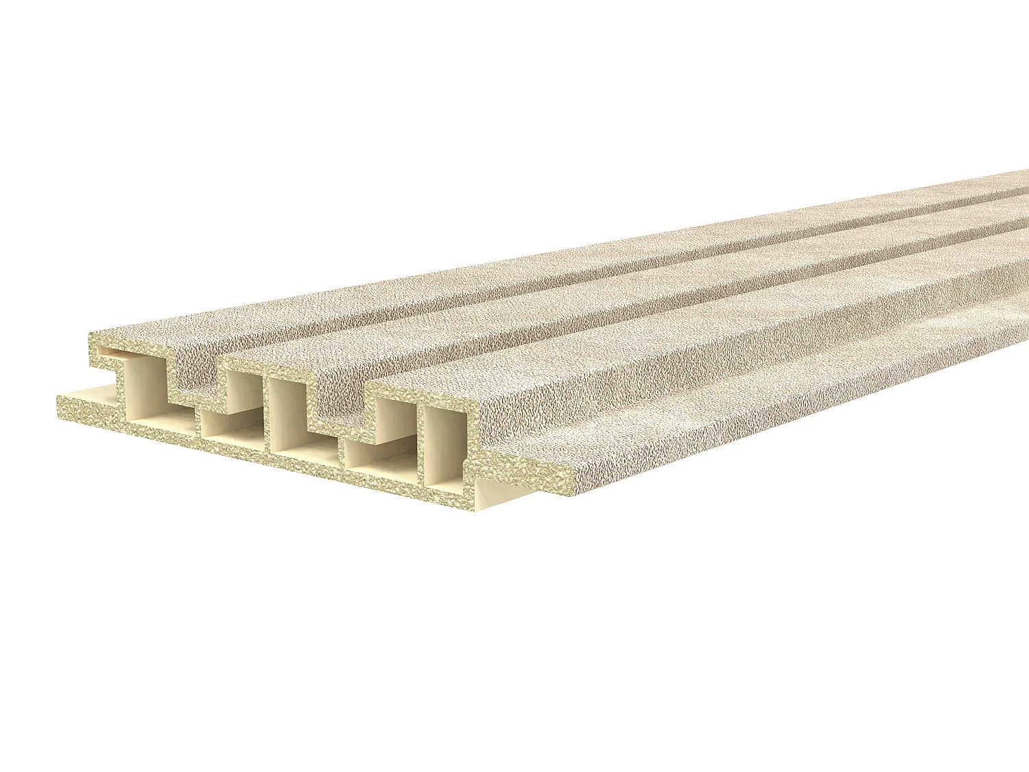Panneau mural 3D effet strié - Finition pierre beige - Pack de 3,38 m² - Lot de 10 pièces - BELAVU