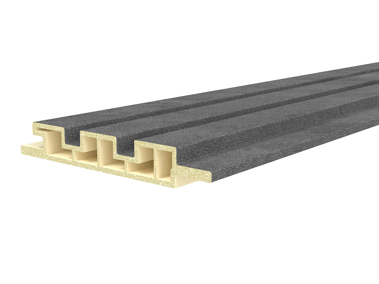 Panneau mural 3D effet strié - Finition pierre gris anthracite - Pack de 3,38 m² - Lot de 10 pièces - BELAVU
