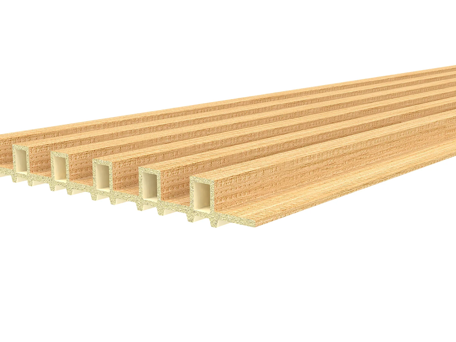 Panneau mural 3D effet strié - Finition bois -  Pack de 3,57 m² - Lot de 8 pièces - TALIZU