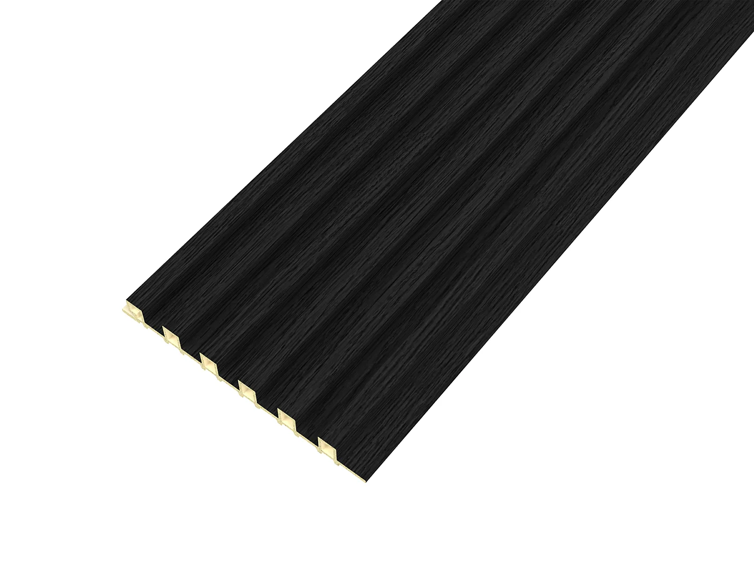 Panneau mural 3D effet strié - Finition bois noir -  Pack de 3,57 m² - Lot de 8 pièces - TALIZU