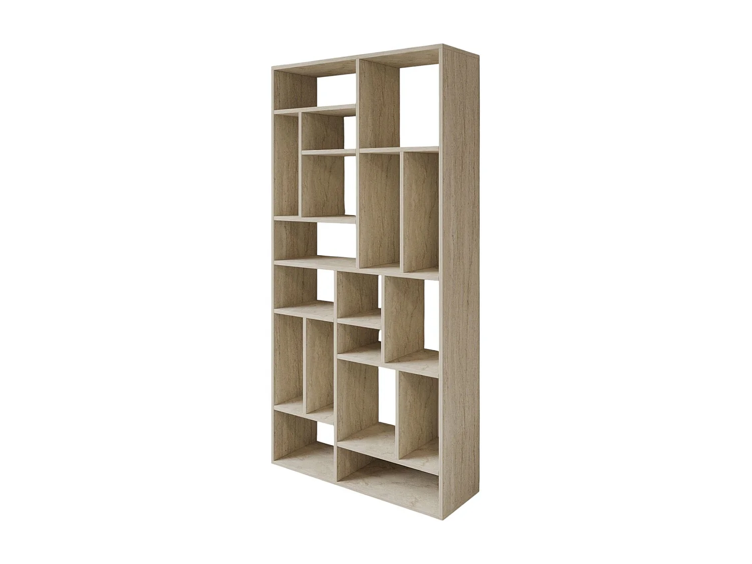 Bibliothèque en bois "Nicola" - 90 x 30 x 180 cm - Travertin