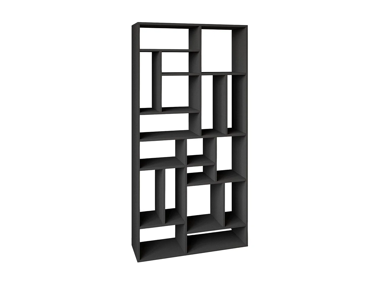 "Nicola" Holzbücherregal - 90 x 30 x 180 cm - Anthrazitgrau, Geräumige Regale, Wandmontagefähig