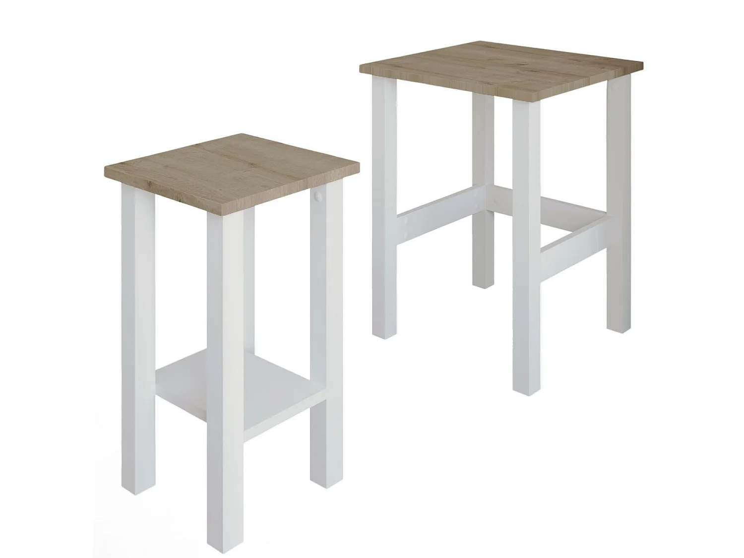 Elegantes Set aus 2 Holzbeistelltischen "Gina 2" - Beige 45 x 45 x 60 cm