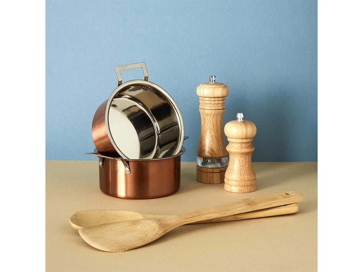 Moulin à sel et poivre en bois 25 ml avec broyeur en céramique réglable