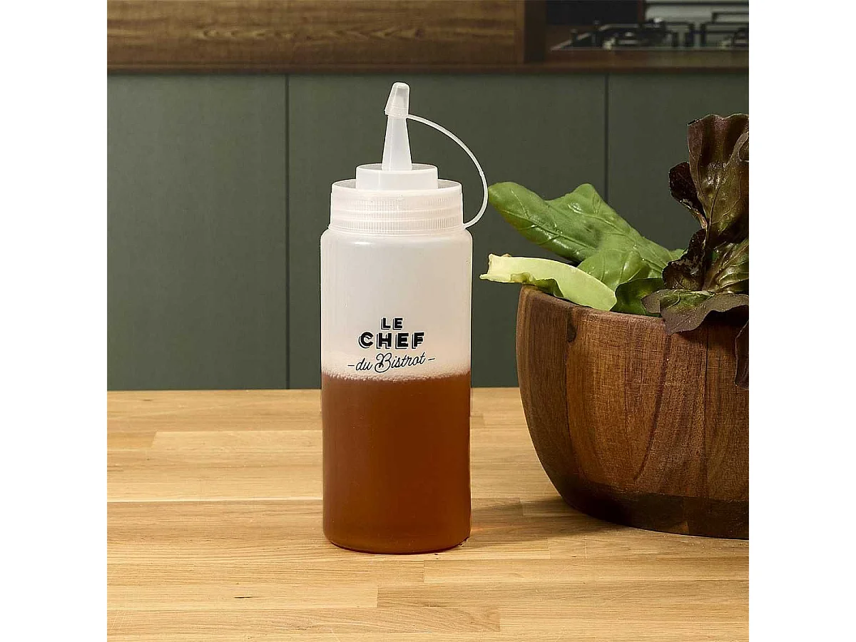 Bouteille à sauce refermable 450 ml transparente