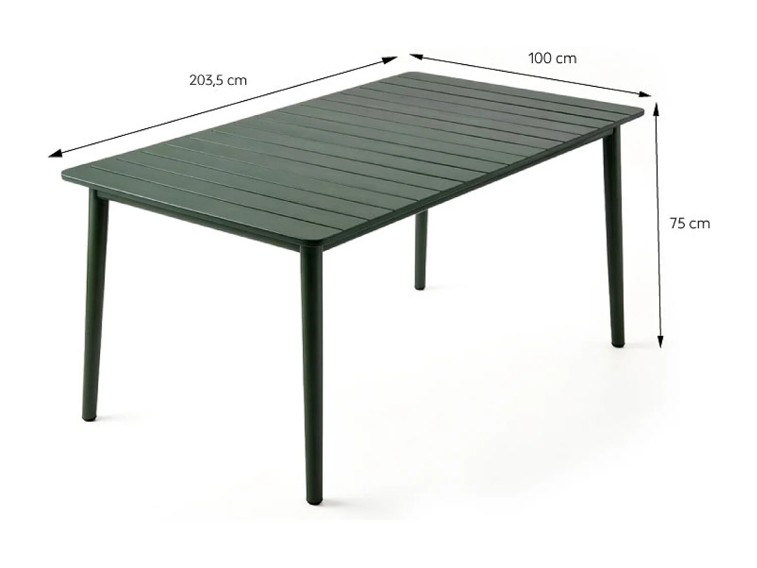 Ensemble table de jardin 200 cm et 8 fauteuils kaki effet rotin CANBERRA