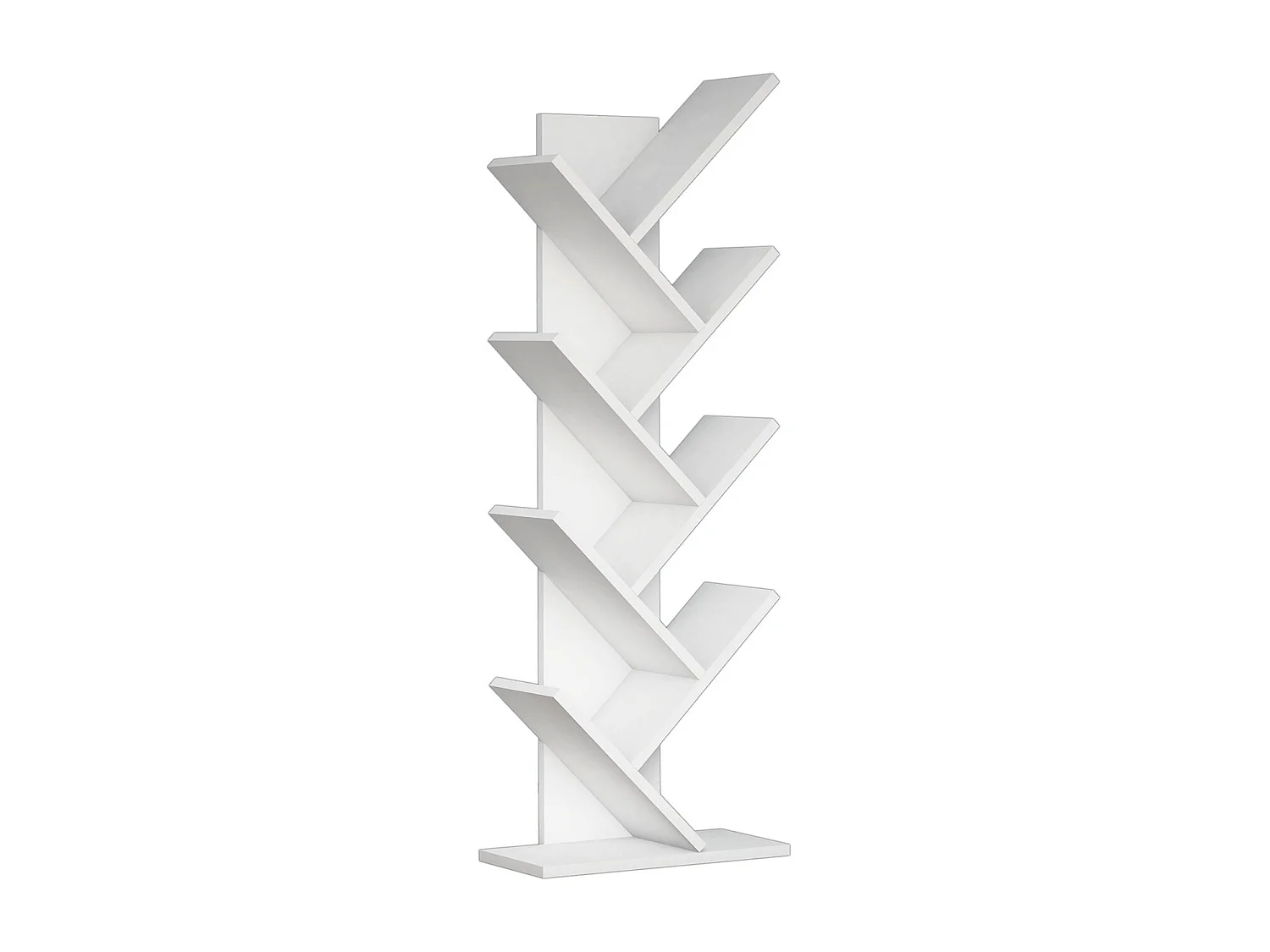 Modernes Weißes Holzbücherregal "Hitit" - 6 Regale - 46 x 22 x 128 cm