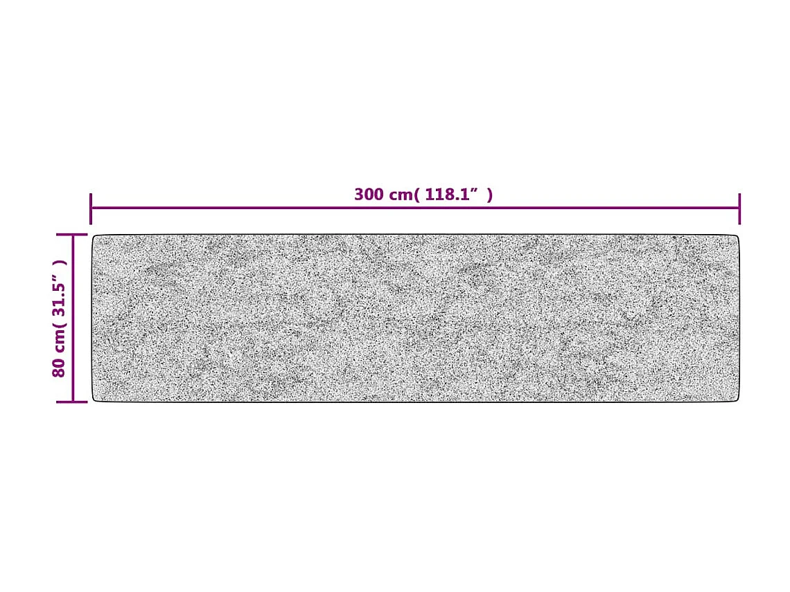 Tapis lavable noir et blanc 80x300 cm antidérapant