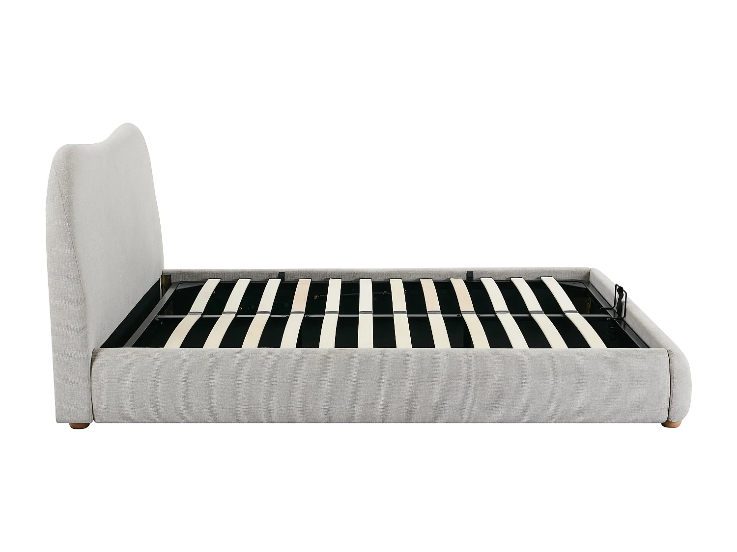 Lit coffre 140 x 200 cm - Tissu - Beige + Matelas - VANARI