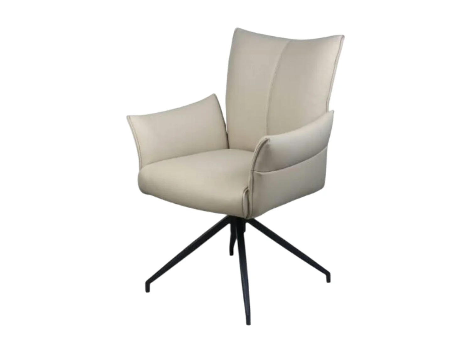 Fauteuil de table pivotant cuir ivoire (lot de 2) LOMBARDIE