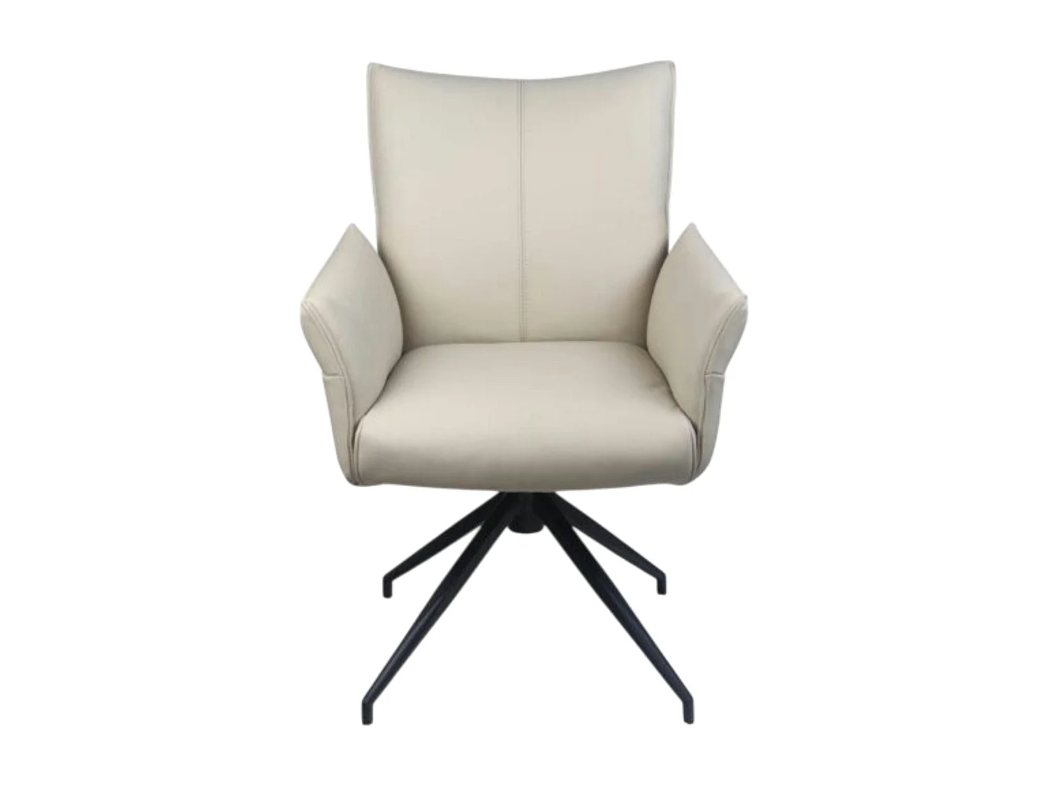 Fauteuil de table pivotant cuir ivoire (lot de 2) LOMBARDIE