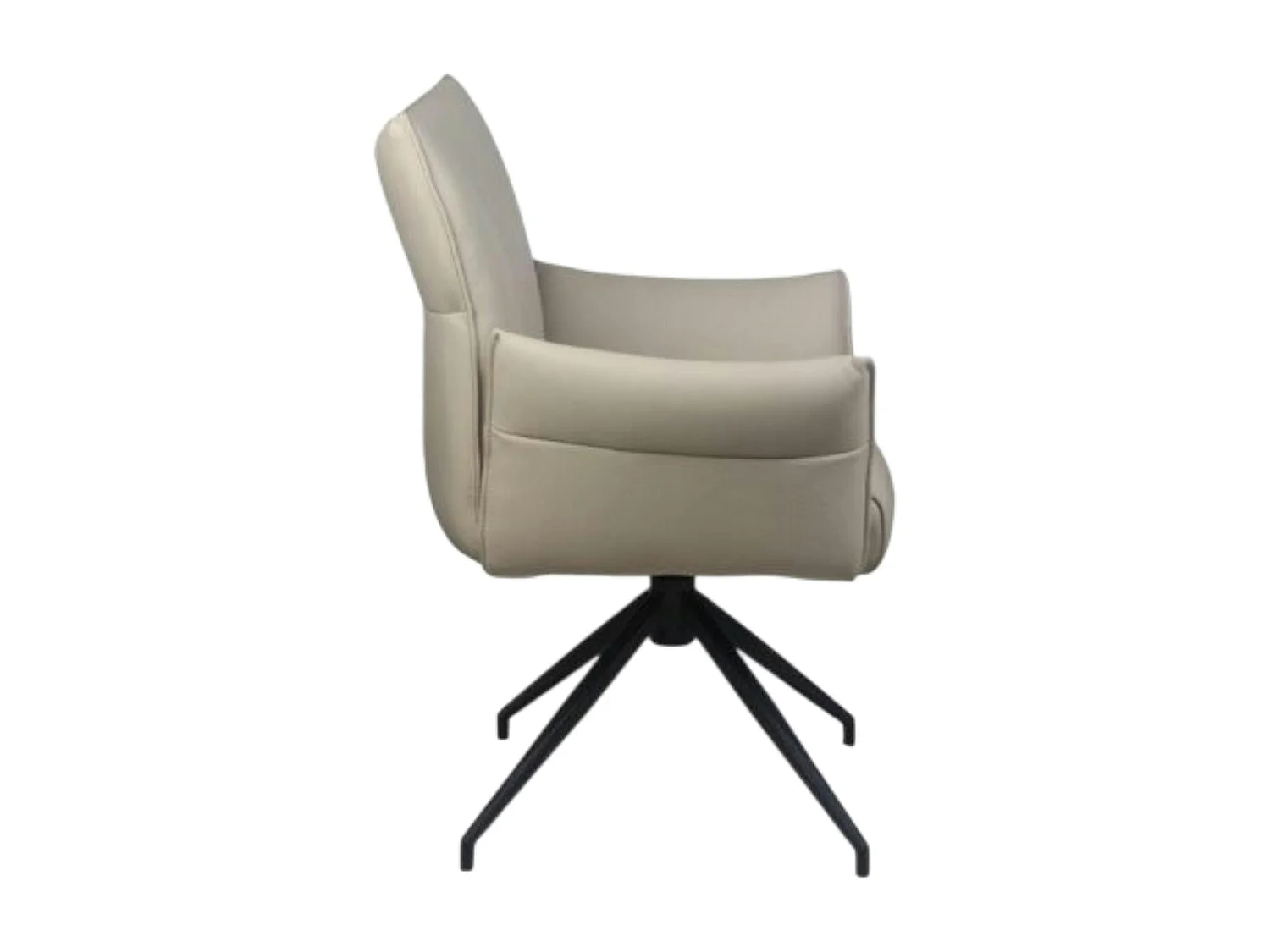 Fauteuil de table pivotant cuir ivoire (lot de 2) LOMBARDIE