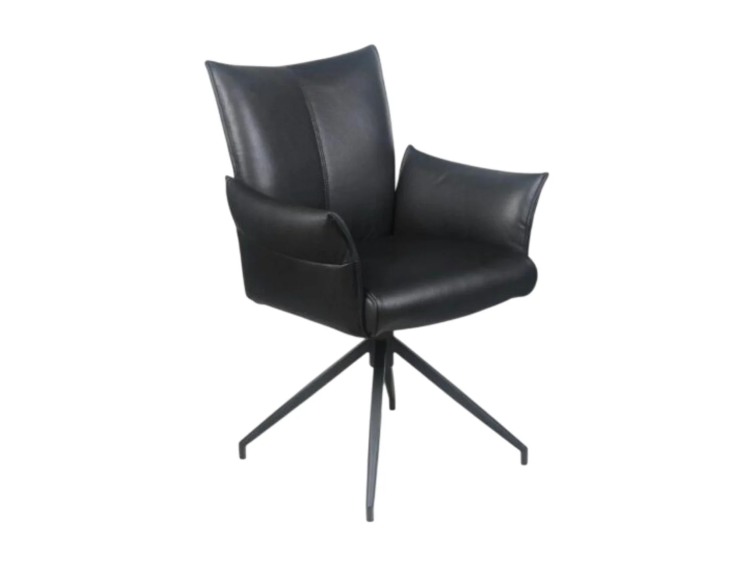 Fauteuil de table pivotant cuir noir (x2) LOMBARDIE