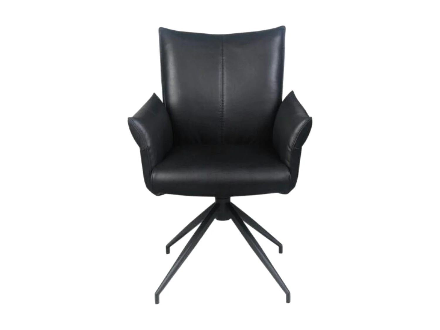 Fauteuil de table pivotant cuir noir (x2) LOMBARDIE