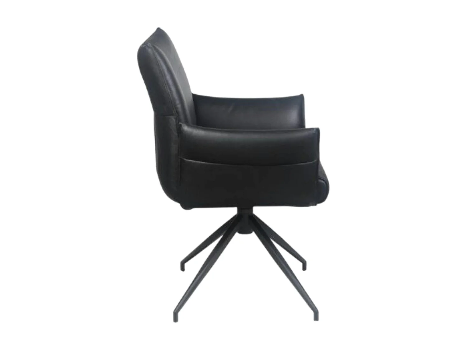 Fauteuil de table pivotant cuir noir (x2) LOMBARDIE