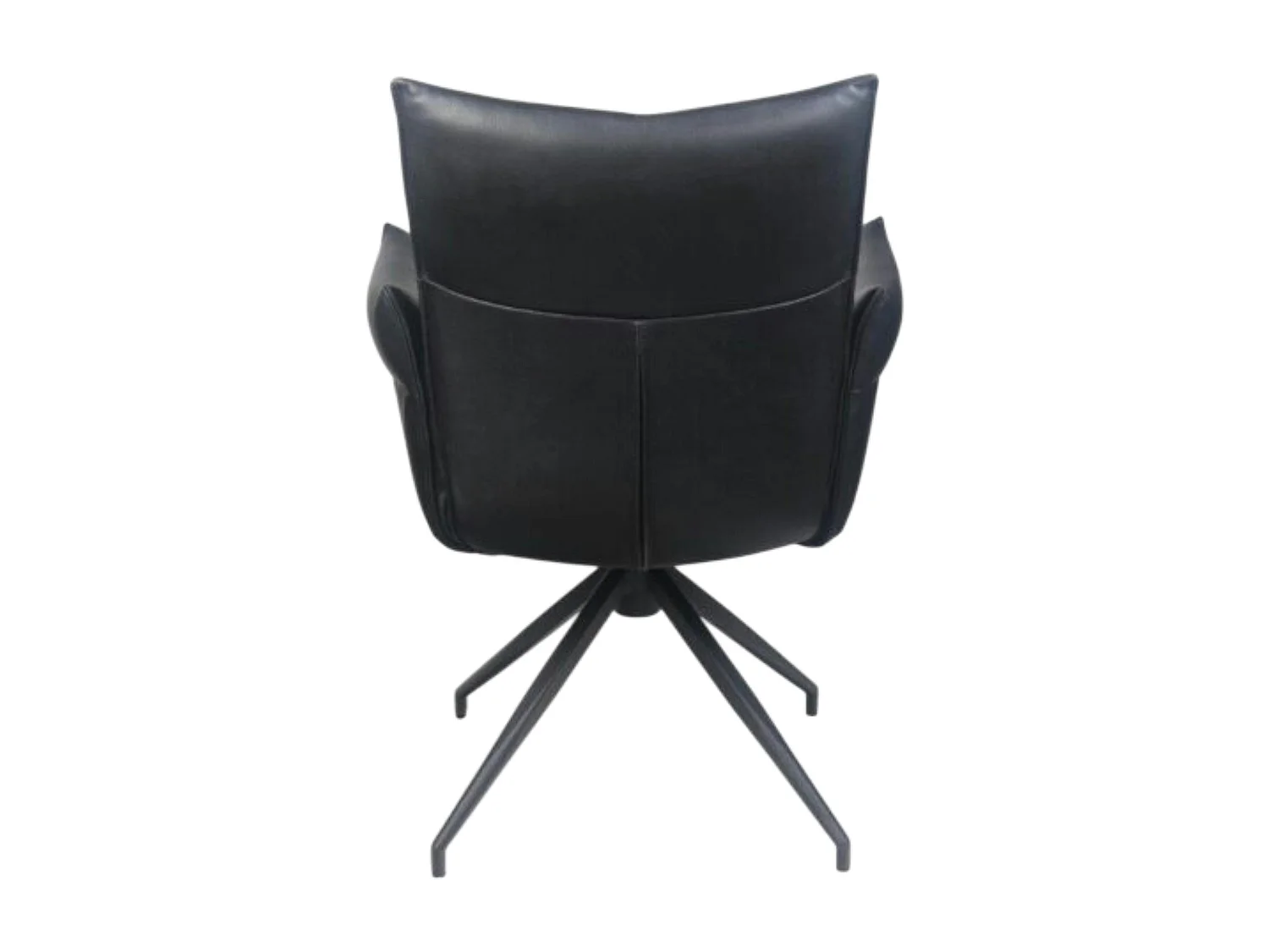 Fauteuil de table pivotant cuir noir (x2) LOMBARDIE
