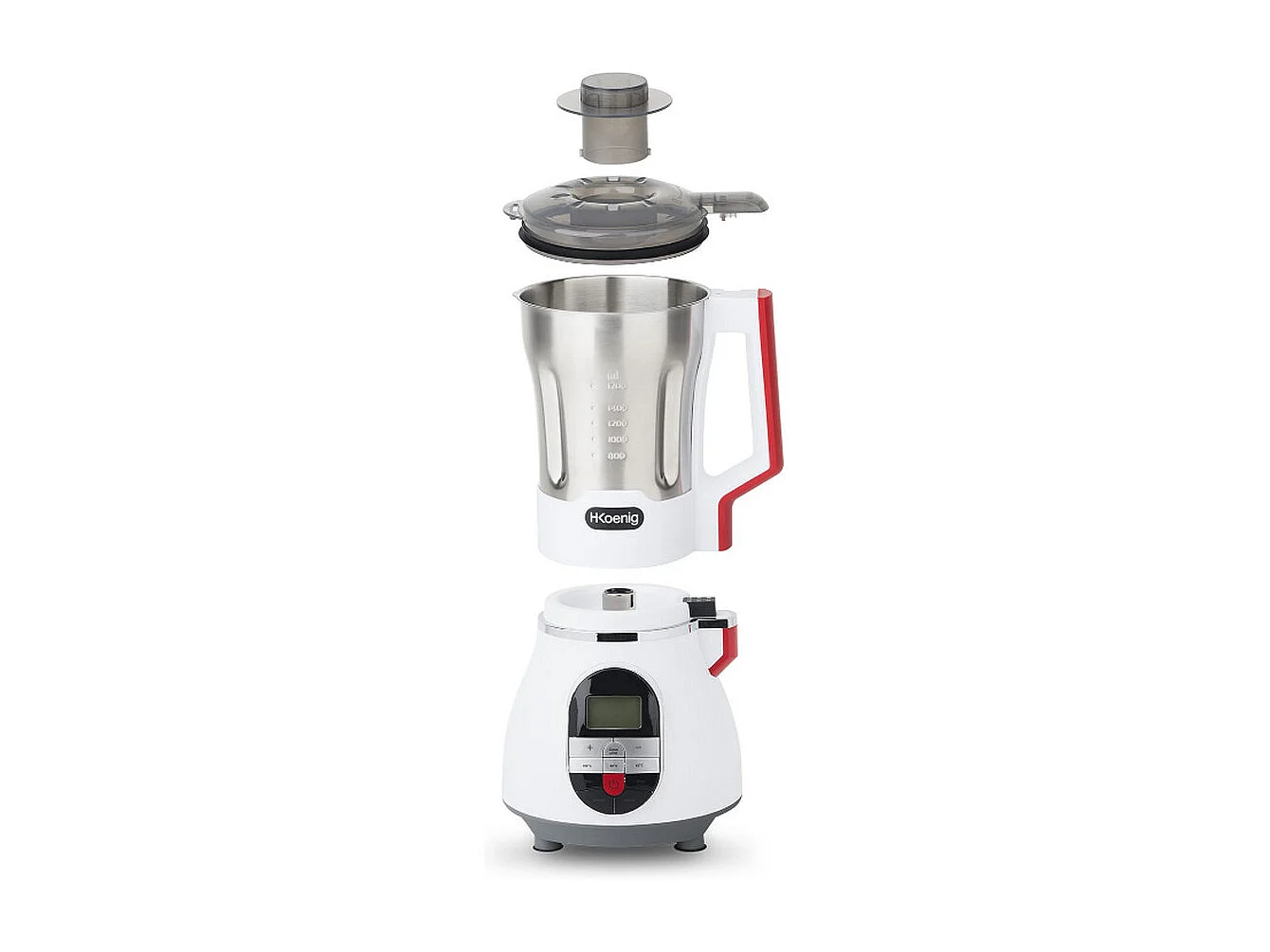 H.Koenig Blender met Verwarming 1,7L 900W - MXC36 met 3 Snelheden + Puls + Kookprogramma's