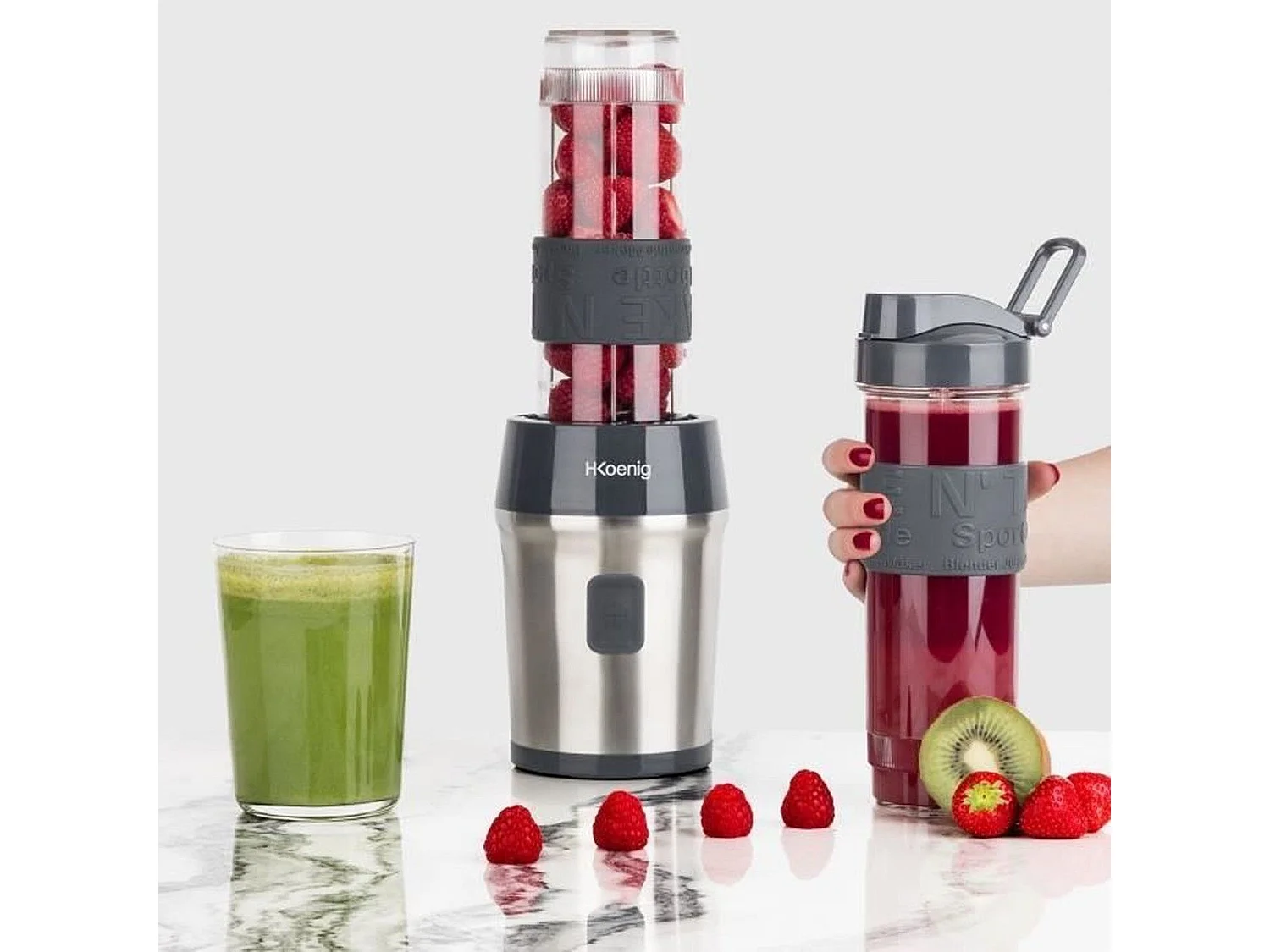 Draagbare Mini Blender 300W - 570ml Capaciteit - 2 Flessen - Zwart