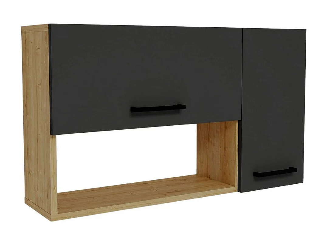 Buffet en bois "Akasya" - 90 x 24 x 52 cm - Gris anthracite