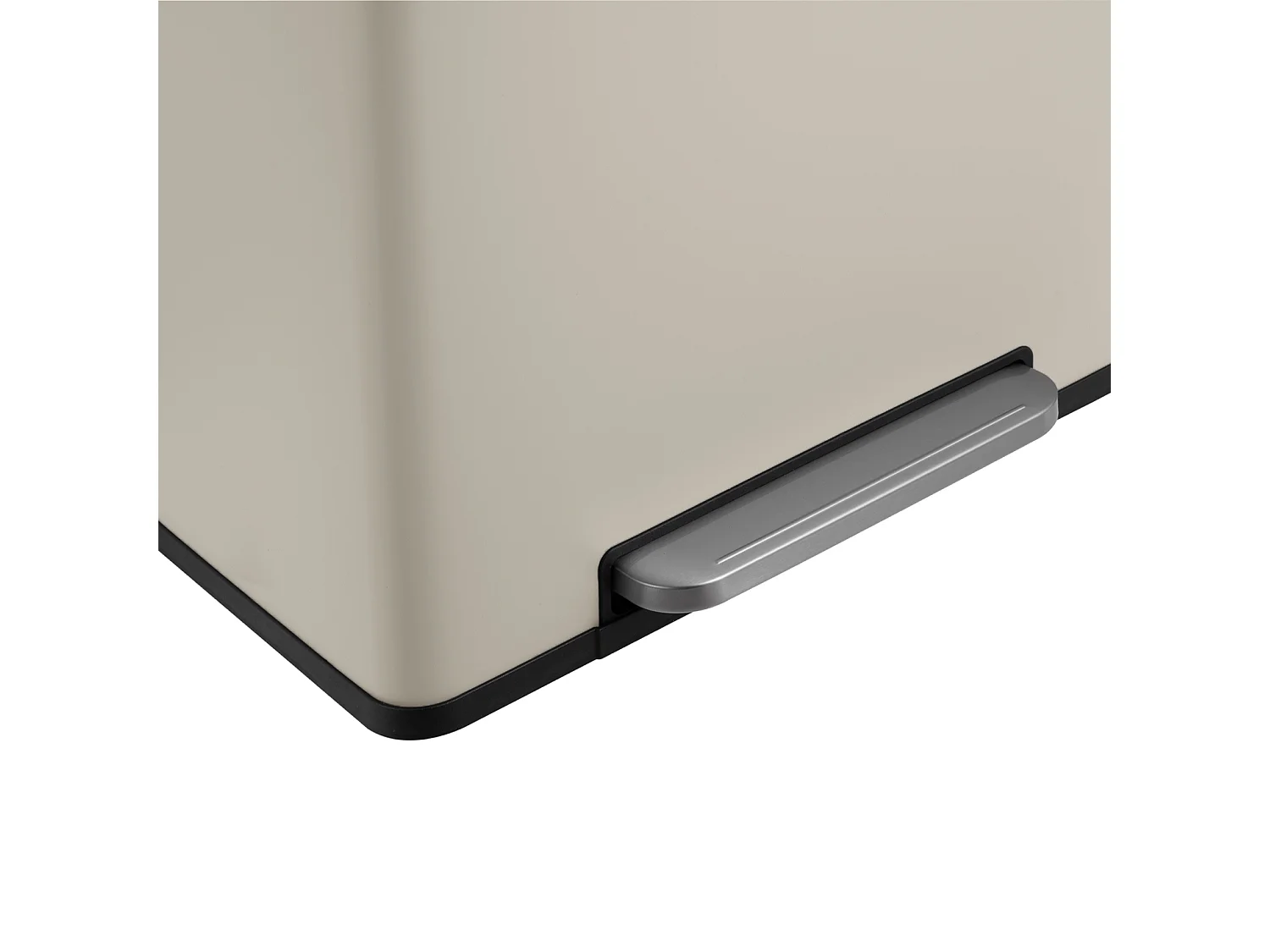 SVITA LT2X30 Poubelle 60l Poubelle à pédale 2 compartiments avec couvercle taupe