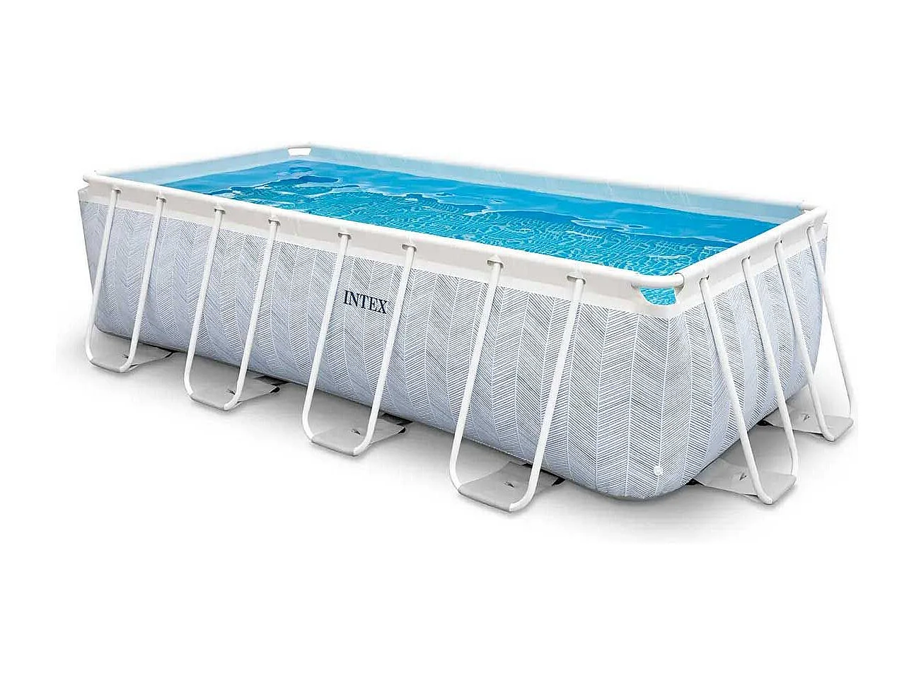 Kit Piscine Hors-Sol Tubulaire "Chevron" 400x200cm Gris