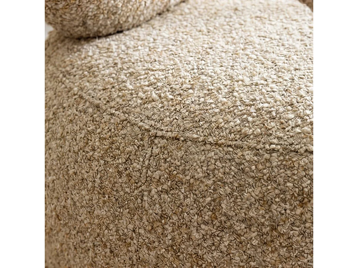 Fauteuil en tissu beige chiné Cassy