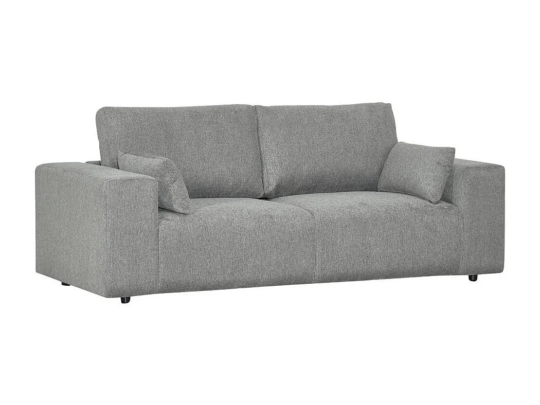 Canapé en tissu gris clair et pieds en bois Eydan