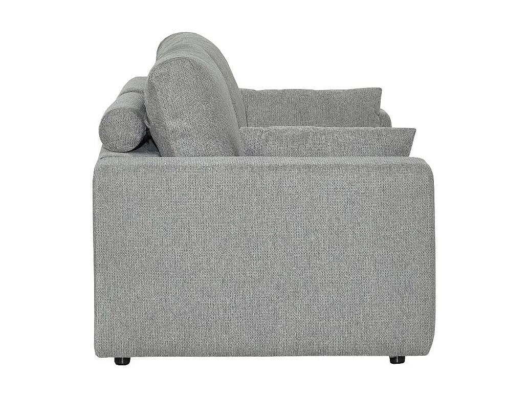 Canapé en tissu gris clair et pieds en bois Eydan