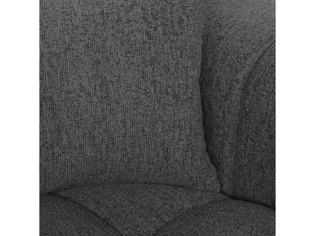 Canapé d'angle en tissu anthracite et pieds en bois Davis