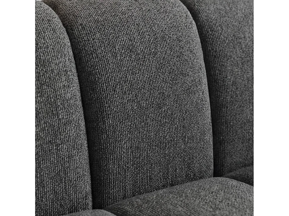 Canapé d'angle en tissu anthracite et pieds en bois Davis