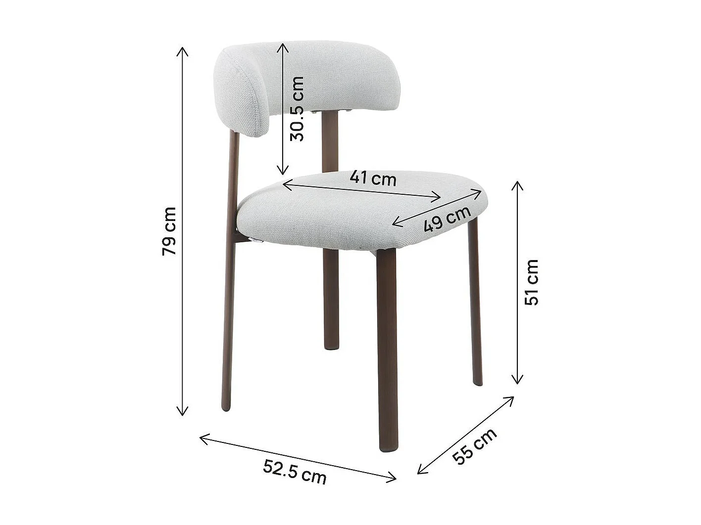 Set di 2 sedie da pranzo in finto legno "Aurea" - Grigio chiaro