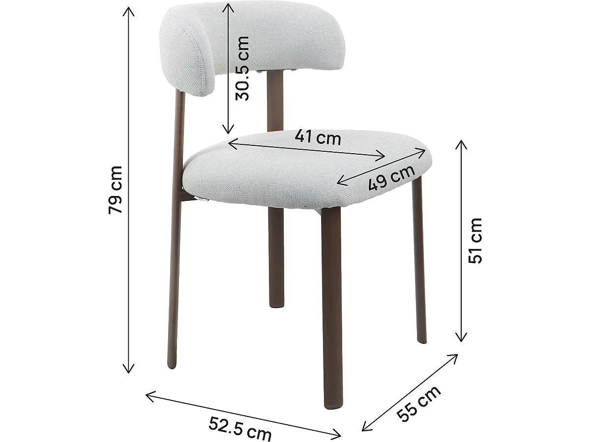Set med 2 Aurea Matstolar Imitations Trä - Ljusgrå - Modern Design, Bekväm Sittplats