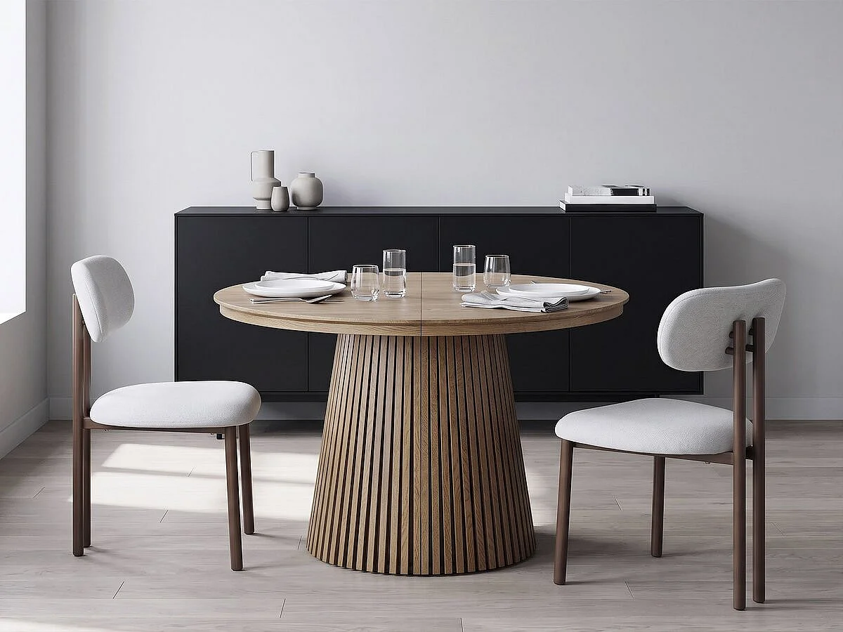 Lot de 2 chaises de salle à manger imitation bois "Veralia" - Gris clair