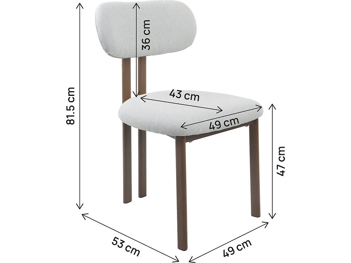Lot de 2 chaises de salle à manger imitation bois "Veralia" - Gris clair