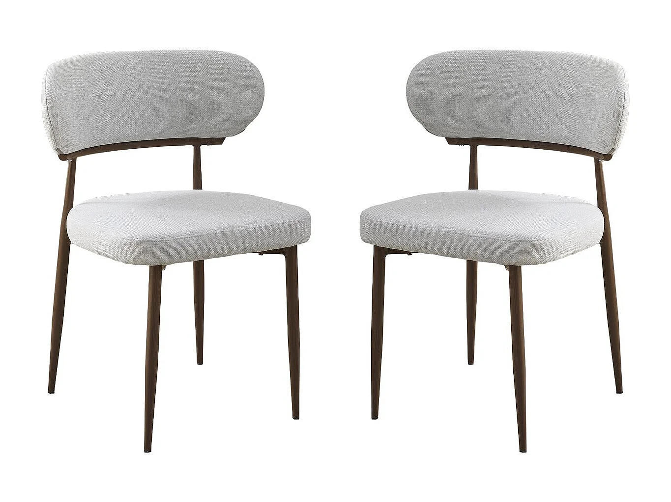 Set di 2 sedie da pranzo in finto legno "Elora" - Grigio chiaro