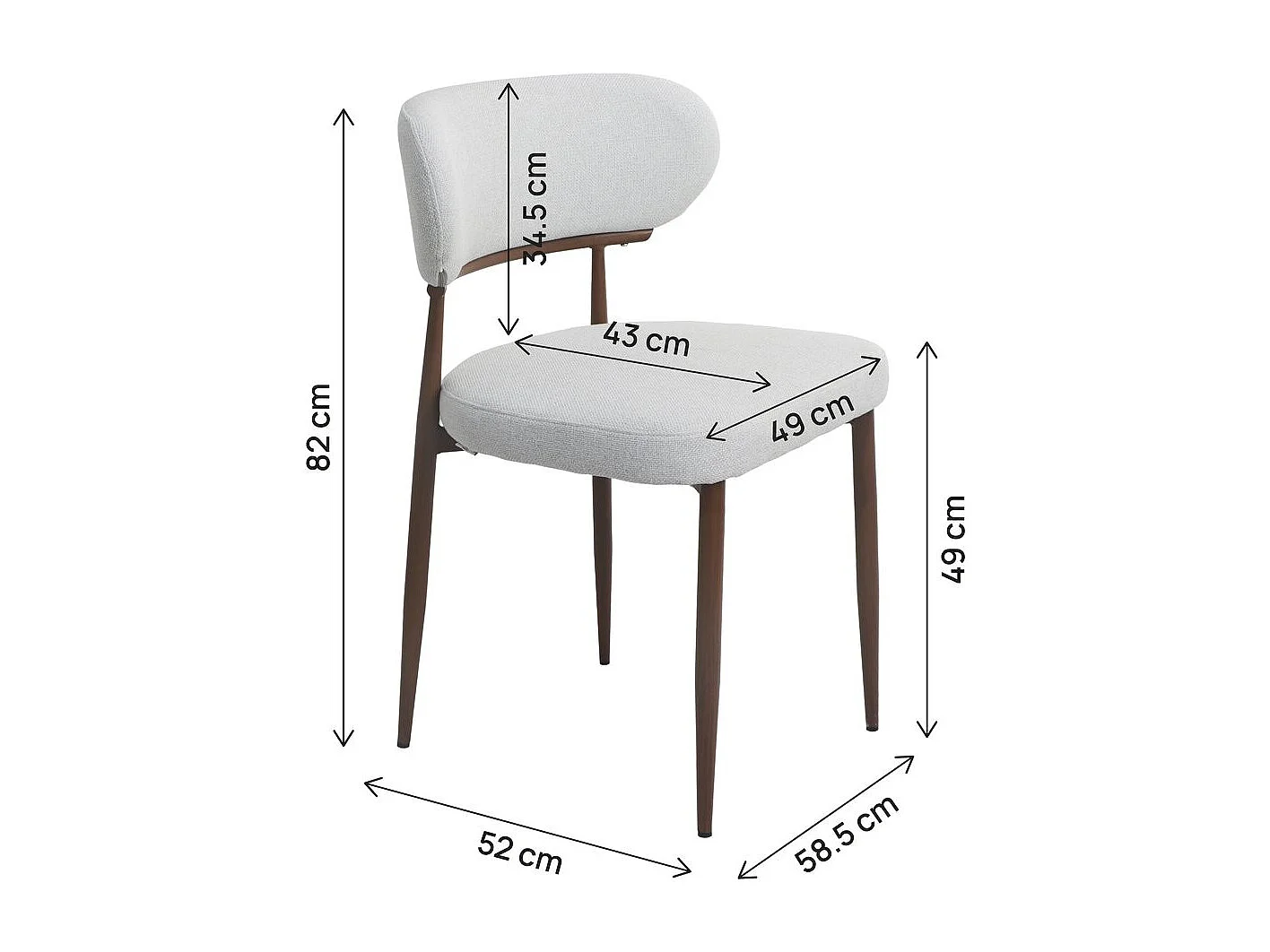 Set di 2 sedie da pranzo in finto legno "Elora" - Grigio chiaro