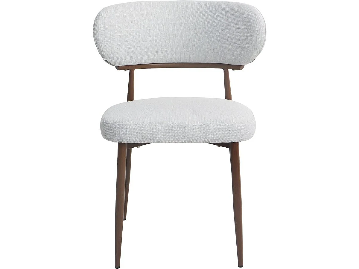 Set med 2 "Elora" Ljusgrå Matstolar - Skandinavisk stil - Metallram - 58 x 52 x 82 cm