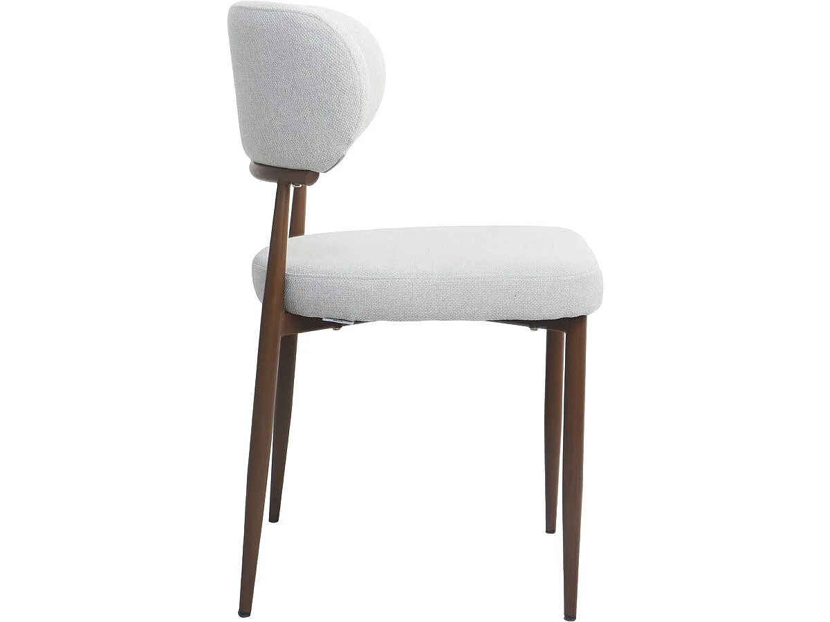 Set med 2 "Elora" Ljusgrå Matstolar - Skandinavisk stil - Metallram - 58 x 52 x 82 cm