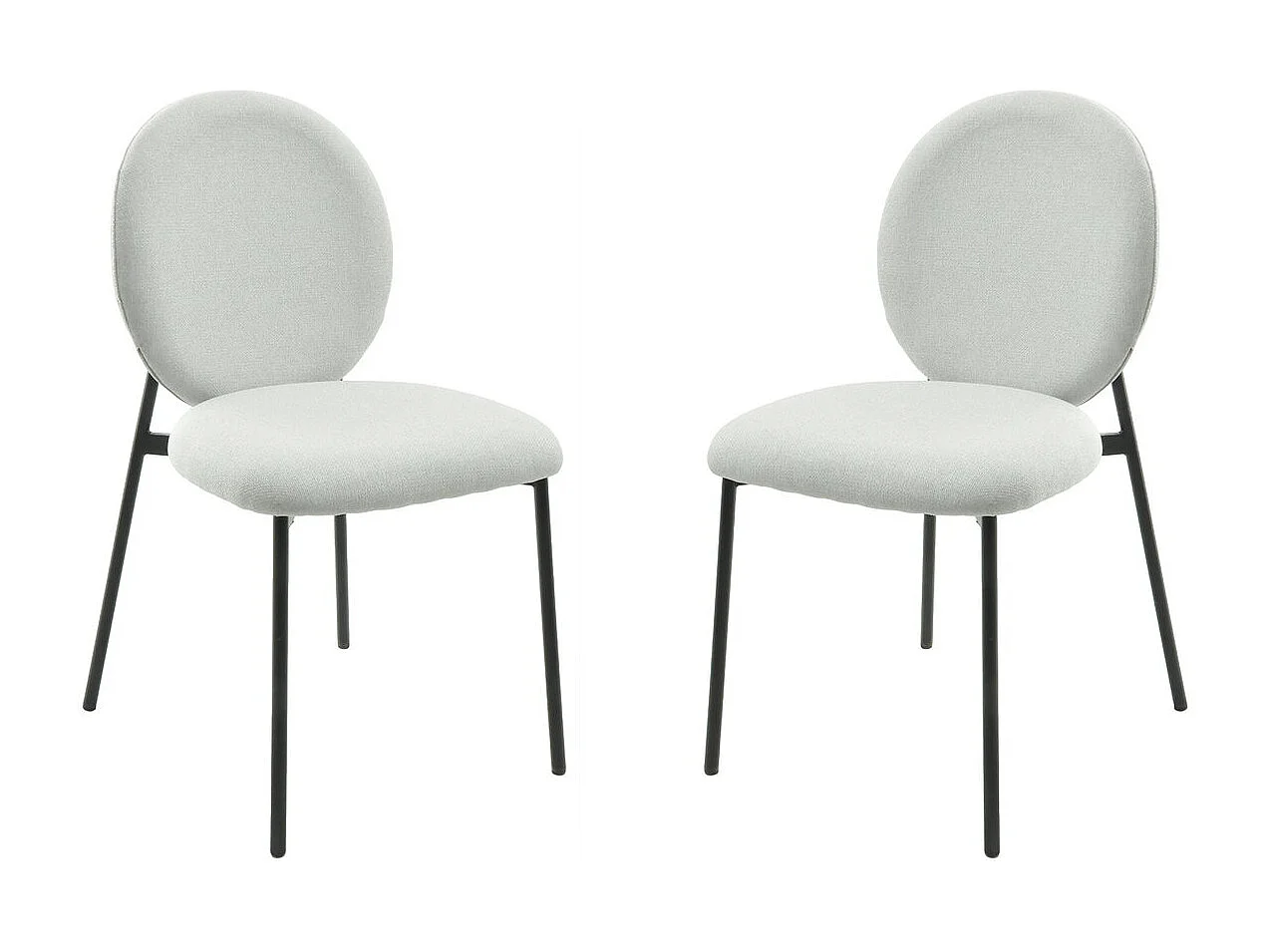 Lot de 2 chaises de salle à manger en métal "Perla" - Gris clair