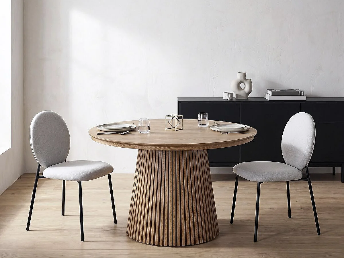 Lot de 2 chaises de salle à manger en métal "Perla" - Gris clair